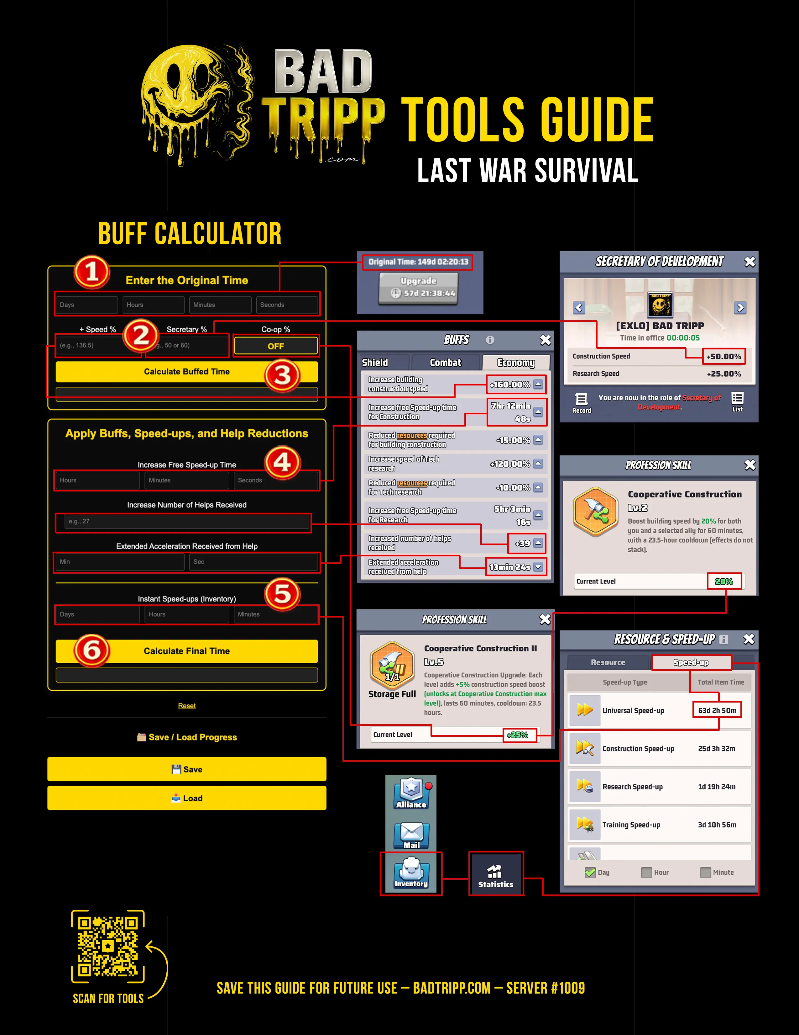 Buff Calculator quick guide master grid
