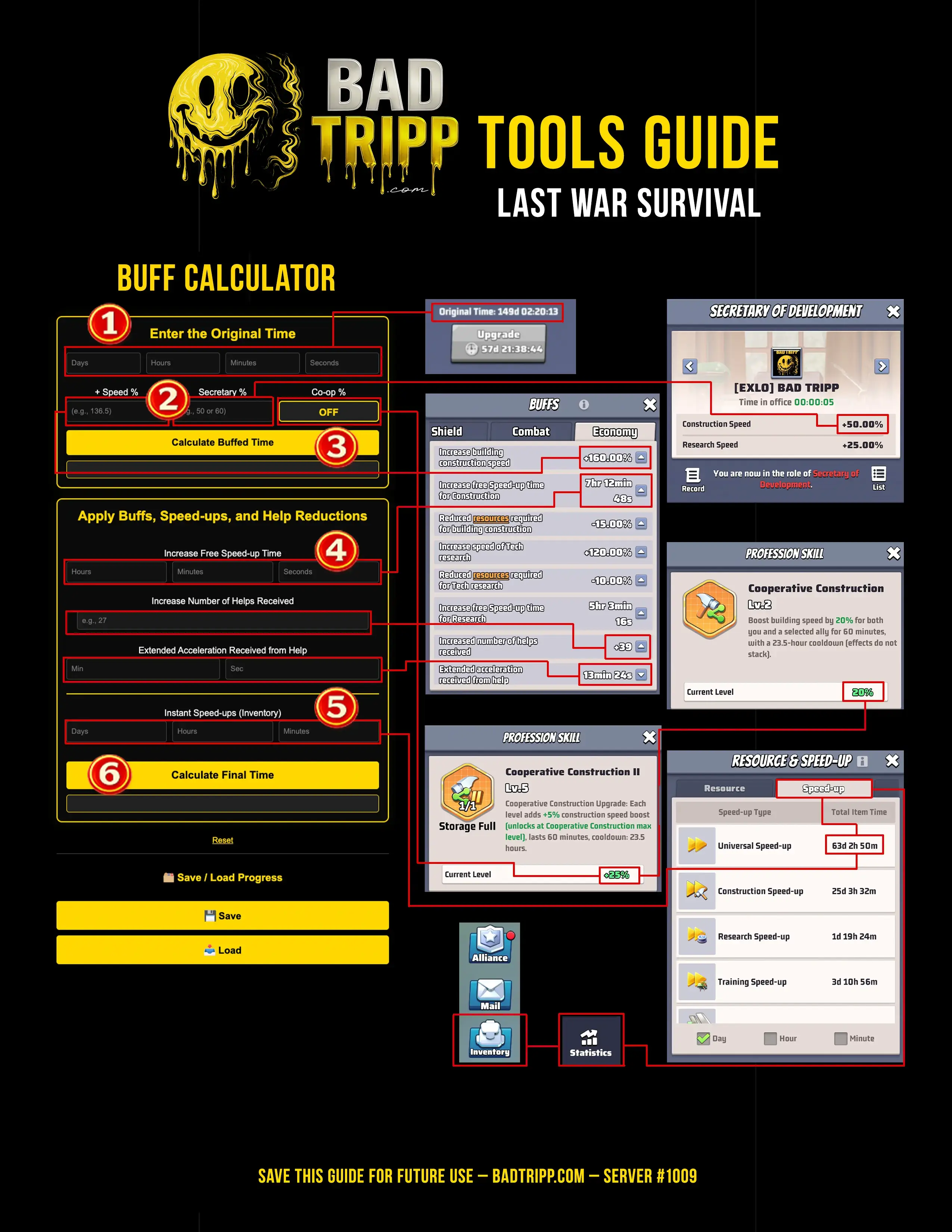 Buff Calculator quick guide master grid